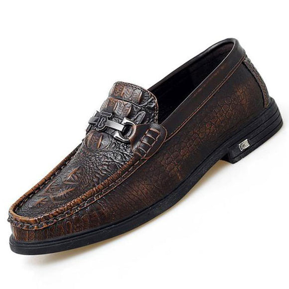 Shawbest-Crocodile Pattern Leather Casual Shoes