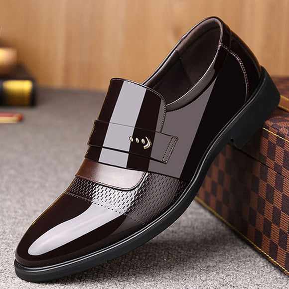 Shawbest-Men's Classic Patent Leather Business Dress Shoes