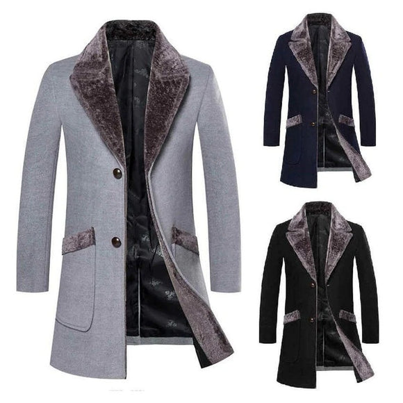 Shawbest-Men Winter High Quality Thick Wool Coat