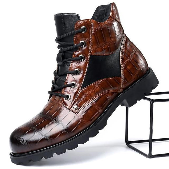 Shawbest-Men Leather Fashion Leisure Design Boots