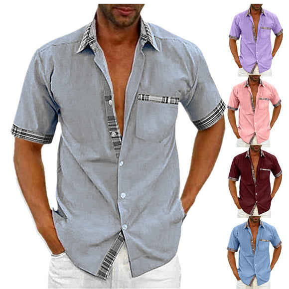 Shawbest-New Men Fashion Single Breasted Shirt