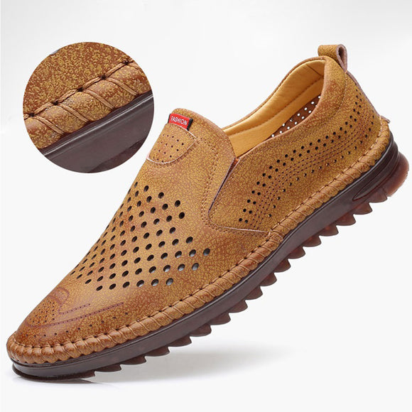 Shawbest-Summer Leather Men Casual Shoes