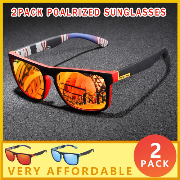 Shawbest-2 PACK Classic Square Polarized Sunglasses