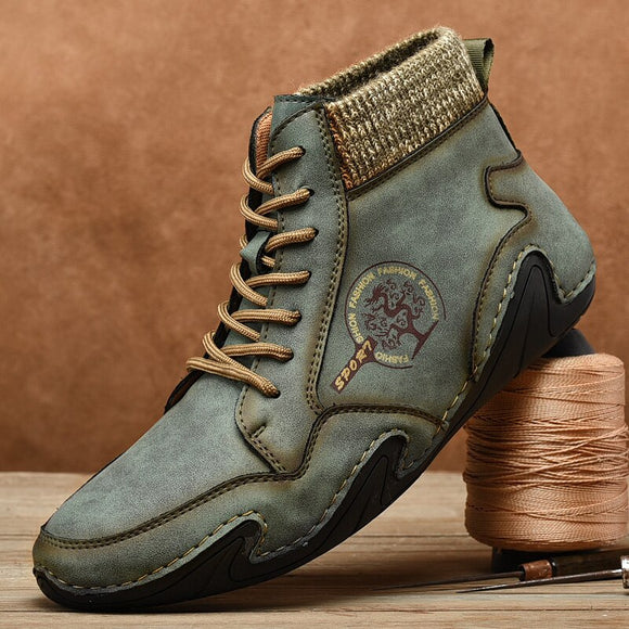 Shawbest - New Men Handmade Leather Ankle Boots