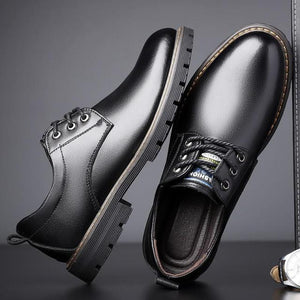 Shawbest-New Men Leather Casual Brogue Shoes