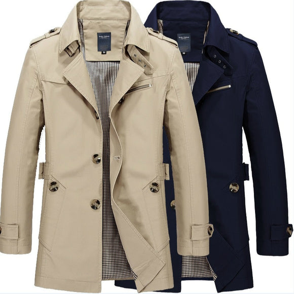 Shawbest-New Classic Men Breasted Overcoat