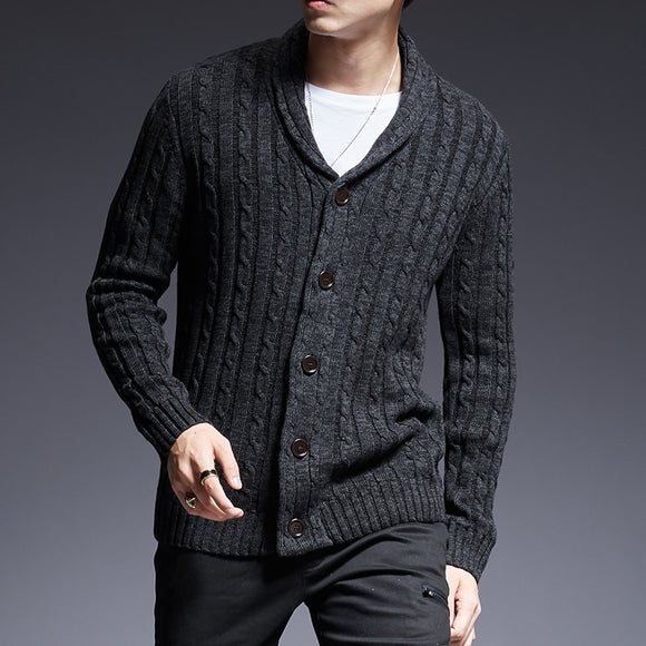 Shawbest-New Fashion Men Thick Cardigan Sweater