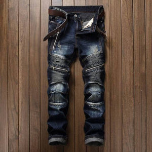 Shawbest-European American Slim Zipper Men Jeans