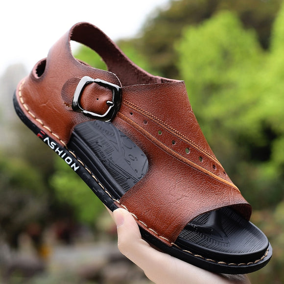 Shawbest-Comfort Genuine Leather Summer Sandals