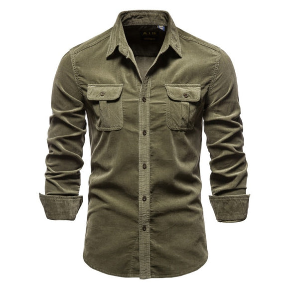 Shawbest-New Single Breasted Cotton Men's Shirt