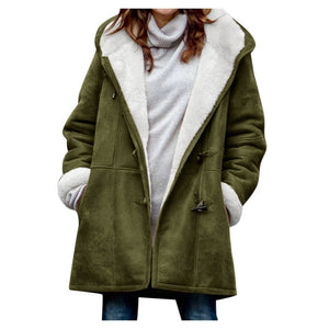 Shawbest-Women Winter Plus Velvet Solid Color Coats