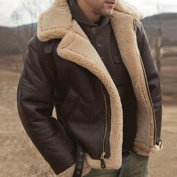 Shawbest-Men's Winter Warm Leather Jacket