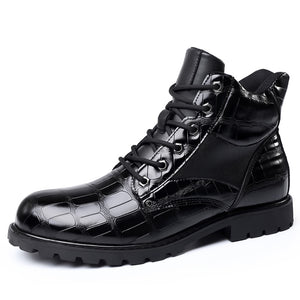Shawbest-Men Leather Fashion Leisure Design Boots