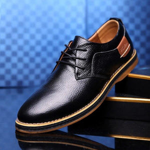 Shawbest-Fashion Men Genuine Leather Oxford Shoes