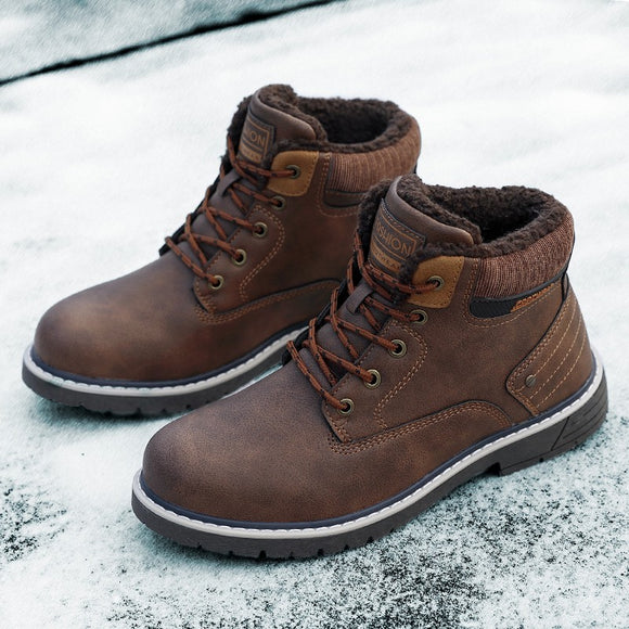 Shawbest-Men Fashion Winter Warm Martin Boots