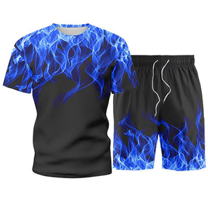Shawbest-2021 Men's 3D Flame T-shirt Set