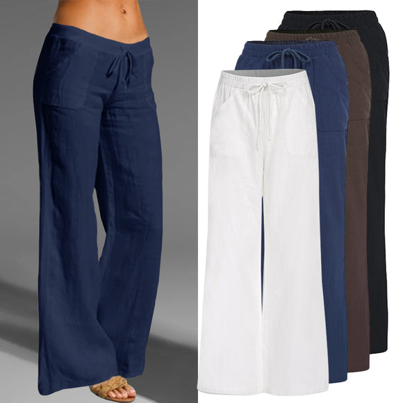 Shawbest-Women Casual Cotton Linen Loose Pants