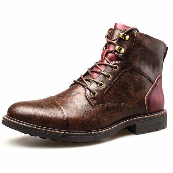 Shawbest-Comfy Lace-up High Quality Leather Men's Boots