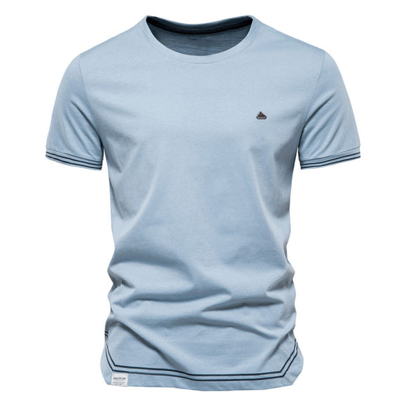 shawbest-Men Cotton Slim Fit Casual T-shirt