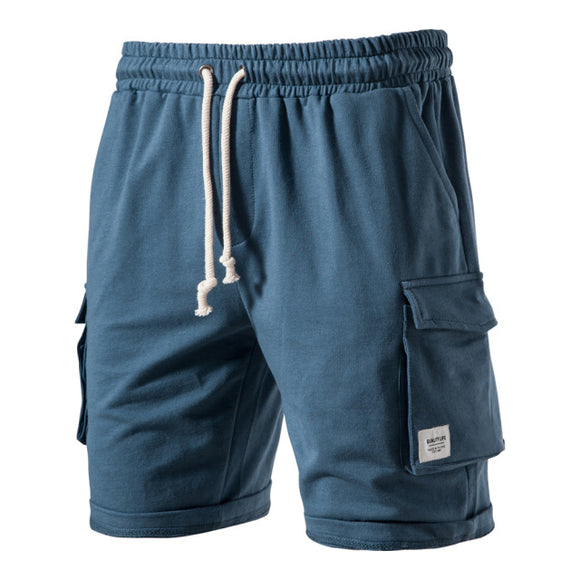 Shawbest-Men Cotton Pocket Sport Shorts