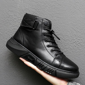 Shawbest-Men Leather Comfortable Ankle Boots