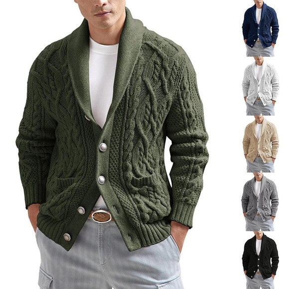 Shawbest-Men Classic Knitted Casual Cardigan