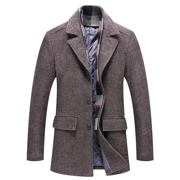 Shawbest-Double Collar Casual Business Wool Coat