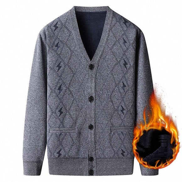 Shawbest-Men Cardigan Warm Sweater Coat