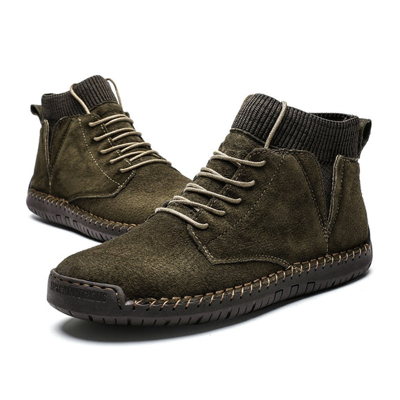 Shawbest-High Quality Cow Suede Man Ankle Boots