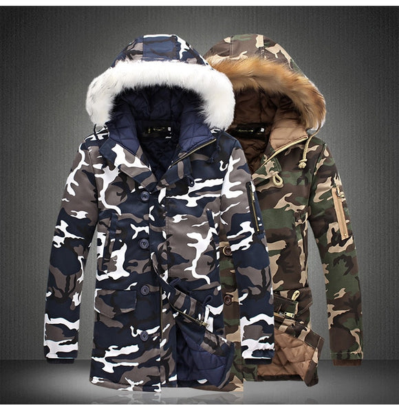 Shawbest-Mens Winter Camouflage Parka Jacket
