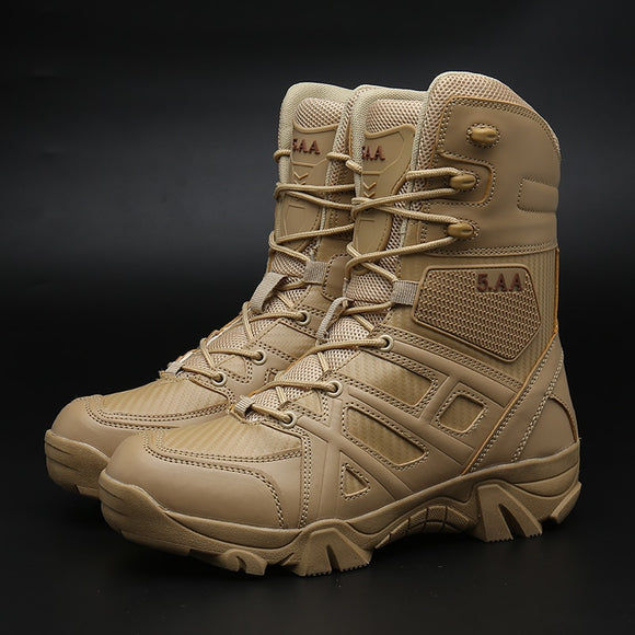 Shawbest-Men's High Top Combat Military Boots