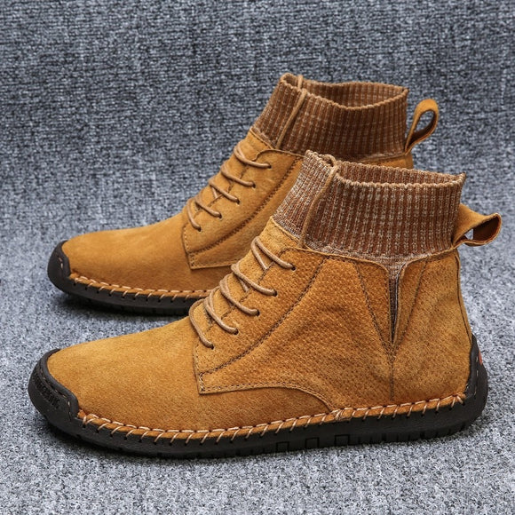 Shawbest-Fashion Leather Men Casual Boots