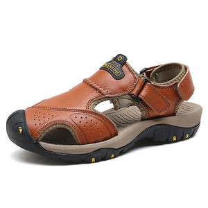 Shawbest-Men Genuine Leather Casual Sandals