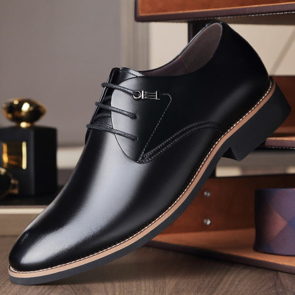 Shawbest-Fashion Men Casual Leather Dress Shoes