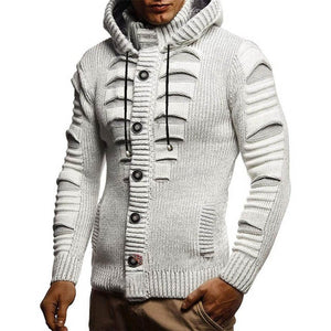 Long Sleeve Hooded Cardigan Sweater For Men