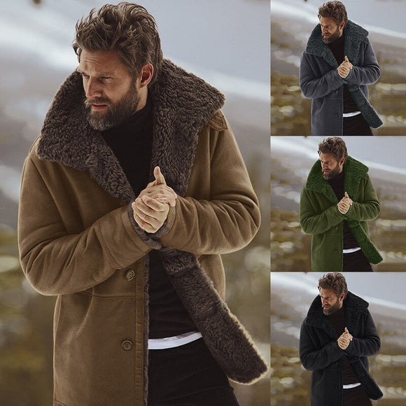 Shawbest-Men Fleece Winter Coat Jacket