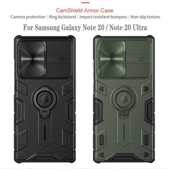 Impact Resistant Armor Cover Slide Camera Case for Samsung Galaxy Note 20