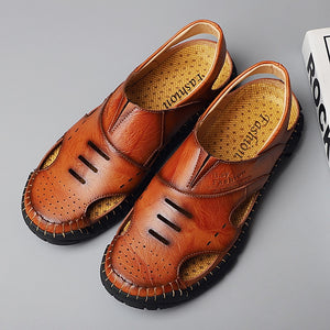 Shawbest-Genuine Leather Men Sandals
