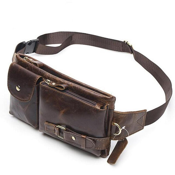 Shawbest-Genuine Leather Mens Waist Bags