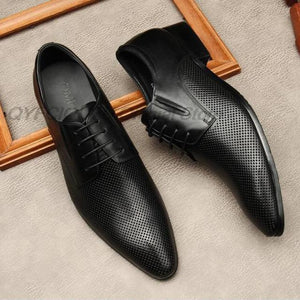 Shawbest-Men Genuine Leather Wedding Business Shoes