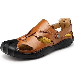 Shawbest-Mens Fashion Genuine Leather Sandals