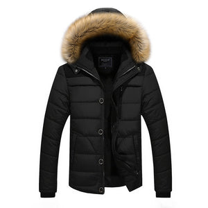 Shawbest - Fur Collar Hooded Men Winter Jacket