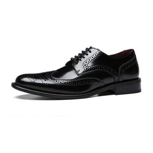 Shawbest-Mens Genuine Leather Oxford Dress Shoes