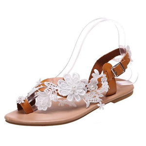 Shawbest-Women's Lace Romantic Summer Wedding Sandals