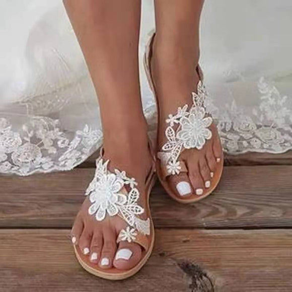 Shawbest-Women's Lace Romantic Summer Wedding Sandals