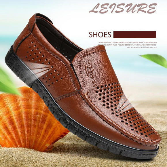 Shawbest-Men Genuine Leather Casual Shoes