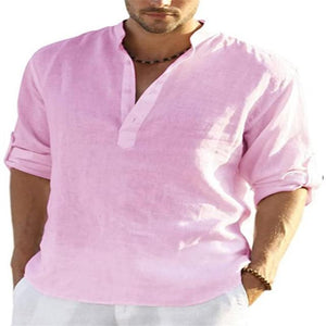 Shawbest-New Men Casual Cotton Linen Shirt