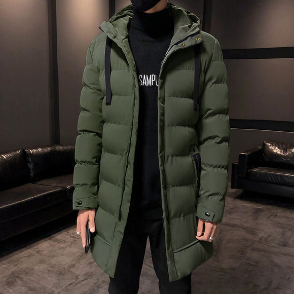 Shawbest-Men Warm Casual Fashion Mid-Length Jacket Coats