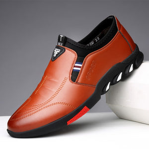 Shawbest-Men New Leather Fashion Flat-bottomed Shoes