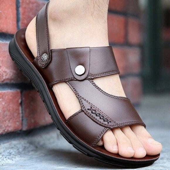 Shawbest-Men's Leather Soft Sandals